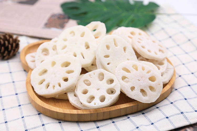 Sinocharm Brc a Approved IQF Lotus  Root Slice  Cut Frozen Lotus  Root