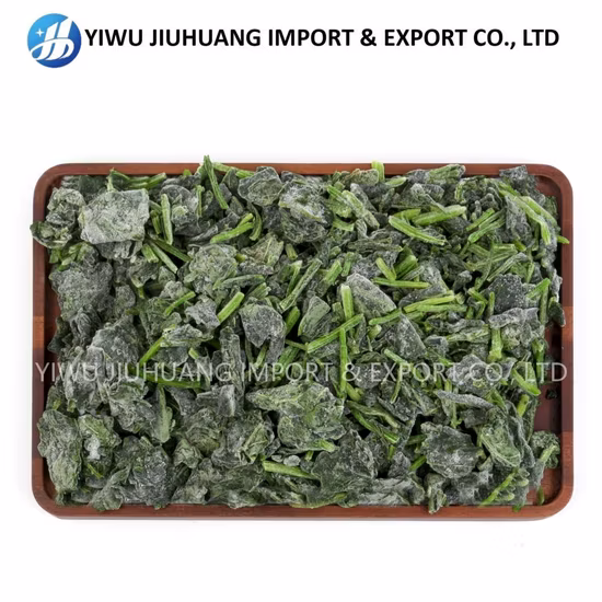 Vente en vrac de légumes surgelés surgelés IQF Copped Green Epinards avec certificats casher Brc